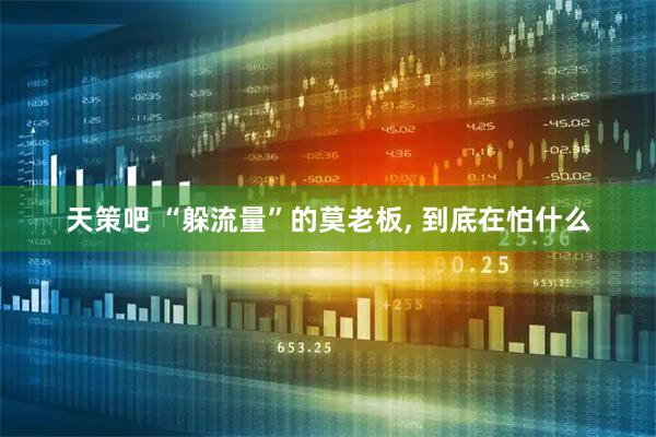 天策吧 “躲流量”的莫老板, 到底在怕什么